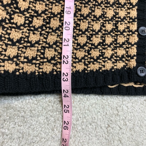 Talbot's chunky hand-knit brown beige sweater cardigan size M - Picture 4 of 8